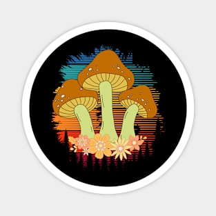 Retro Flower Mushroom Magnet